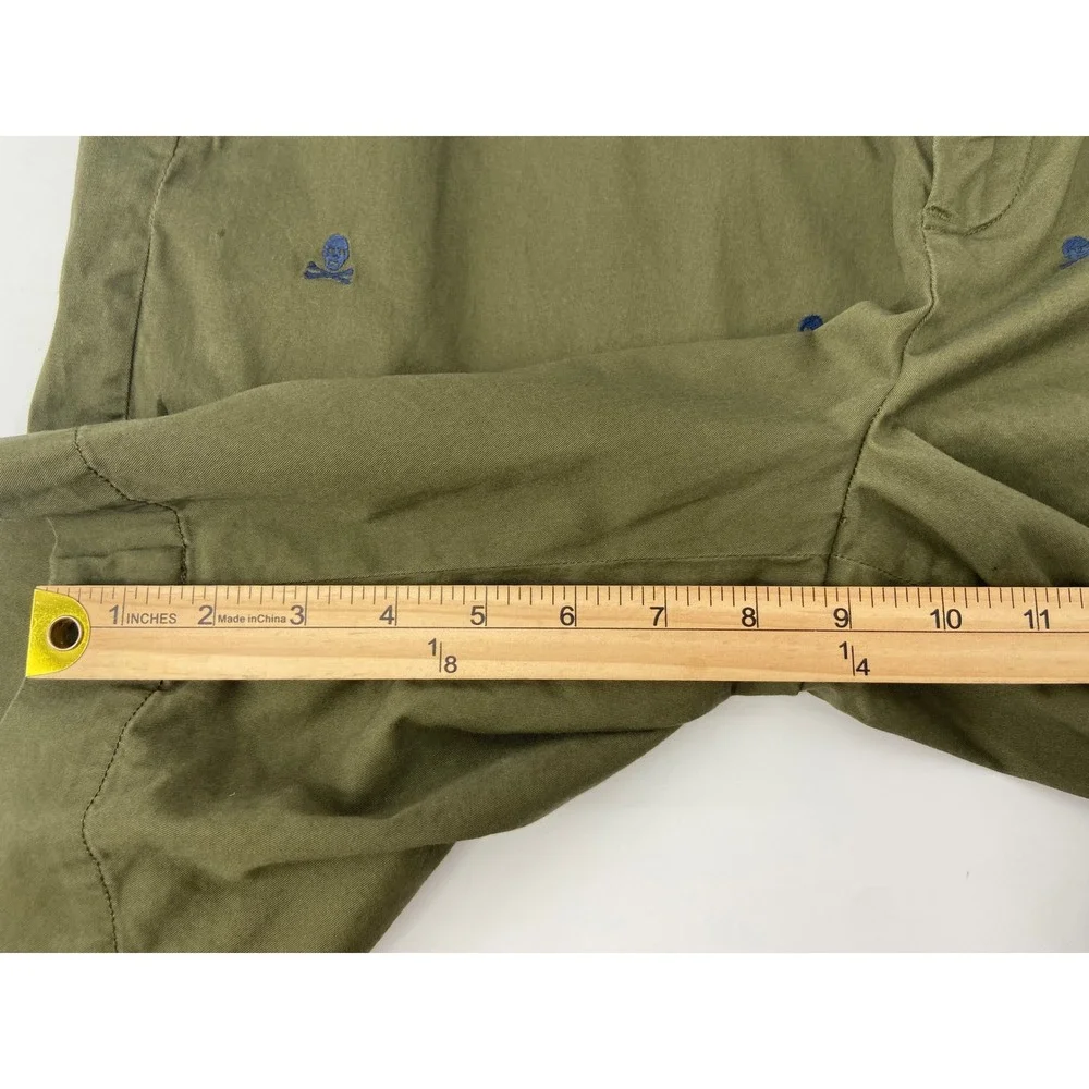 Polo Ralph Lauren Shorts Mens 34 Green Skull Stretch Classic Preppy Chino